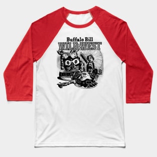 Buffalo Bill Wild West Western Robbery Cowboy Retro Comic Baseball T-Shirt